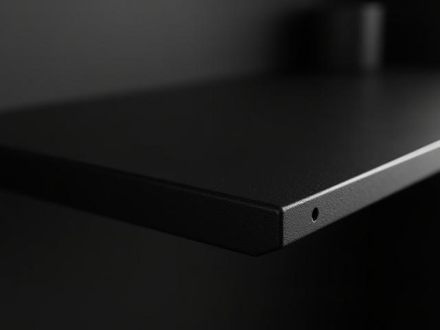 スタイリッシュなアイアンフレームの棚の接写