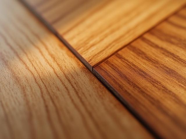 無垢材（オーク、ウォールナット）のアップ写真。木目が美しく見える質感