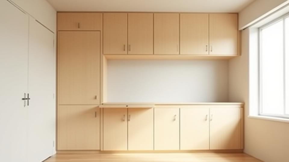 東京の狭小住宅に設置された壁面収納