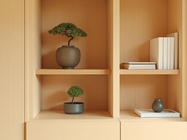 空間にぴったり合った美しいカスタム棚の内部